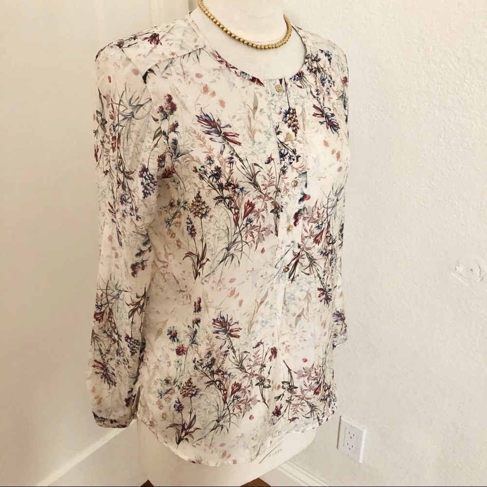 EUC Massimo Dutti Floral Silk Blouse Size 6